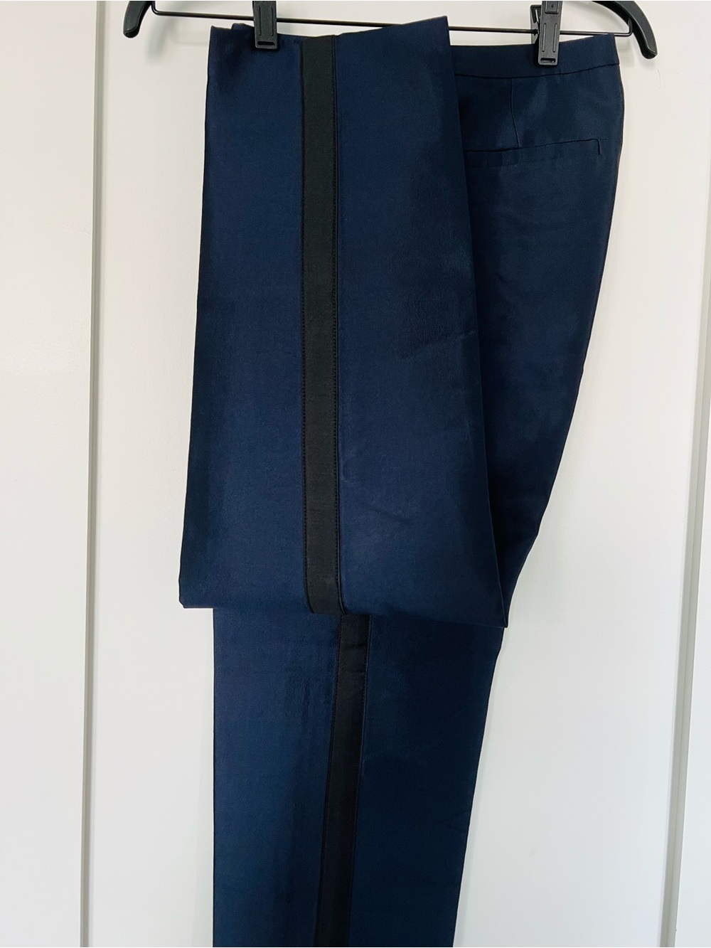 J. Crew Collection, navy blue tuxedo pants. Size 4. Pristine condition.